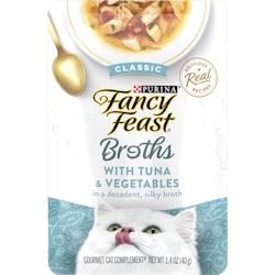 Purina Fancy Feast Broths Wet Cat Food Broth Classic Complement Tuna and Vegetables