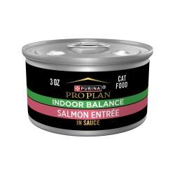 alimento para gatos enlatado de salmón y arroz en salsa purina pro plan indoor care