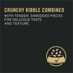 croquetas crocantes combinadas con trozos tiernos en tiras para un sabor y textura deliciosos