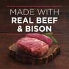 Elaborado con carne real de res y bisonte