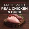 Made with real chicken & duck