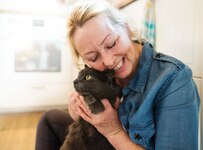Woman with a cat