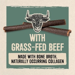 With grass-fed beef made with bone broth, naturally occurring collagen.