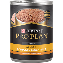 purina pro plan classic adult 7+ complete essentials chicken and rice entree