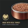 Hecho con carne real de pavo para un sabor que a los perros les encanta
