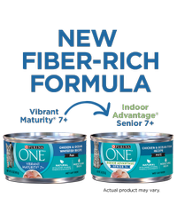 nueva fórmula de alimento para gatos sénior domésticos Purina One