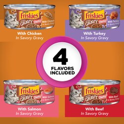 Paquete surtido de 24 unidades de alimento húmedo para gatos Friskies Trozos con salsa extra