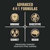 Advanced 4 in 1 formulas proactively support your cat's vital systems. Immune, digestive, kidney, brain.