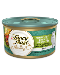 White Meat Chicken Primavera Paté With Tomatoes, Carrots & Spinach 