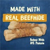 Made with real beefhide. Packed with 80% protein.