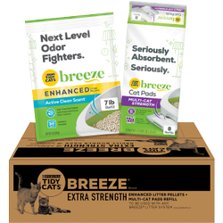 Paquete de repuesto de gránulos y alfombrillas sanitarias extrafuertes Tidy Cats Breeze