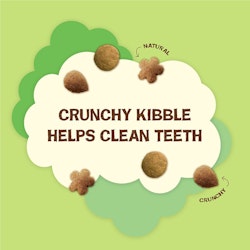 Crunchy kibble helps clean teeth