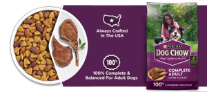 Always crafted in the USA, 100 percent complete and balanced for adult dogs