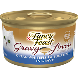 Purina Fancy Feast Gravy Lovers Ocean Whitefish and Tuna Feast Gourmet Cat Food in Wet Cat Food Gravy