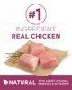 El ingrediente principal es el pollo de verdad. Productos naturales con vitaminas, minerales y nutrientes adicionales.