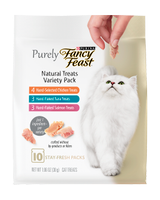 Paquete surtido de 10 unidades de bocadillos puramente naturales para gatos Fancy Feast