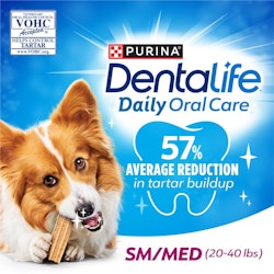 DentaLife Daily Oral Care. 57% average reduction in tartar buildup. Small/Medium (20-40 lbs).