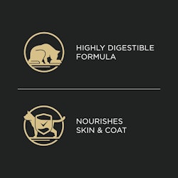 Highly digestible formula. Nourished skin & coat.