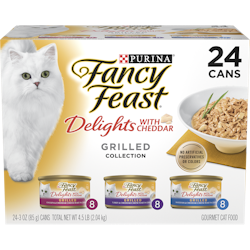 Paquete surtido de alimento para gatos Fancy Feast Delicias con chédar
