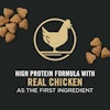 Fórmula con alto contenido de proteínas, cuyo ingrediente principal es la carne real de pollo.