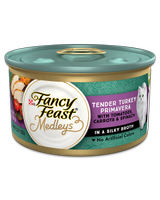 fancy feast medleys de primavera de pavo