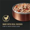 Hecho con carne real de pollo para lograr un sabor que los perros aman