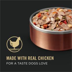 Hecho con carne real de pollo para lograr un sabor que los perros aman