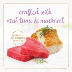 Crafted with real tuna & mackerel. No artificial preservatives or colors.