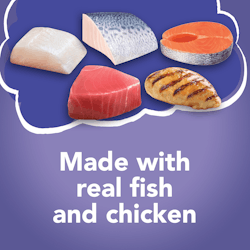 Made with real fish and chicken