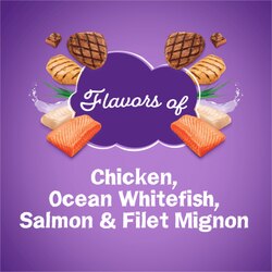 Friskies Surfin' Turfin' Favorites chicken, ocean whitefish, salmon and filet mignon