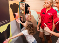 niños jugando en una de las exposiciones de las Purina Farms