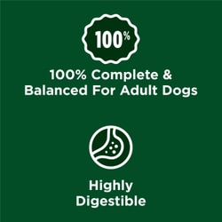 one hundred percent complete and balanced for adult dogs. Highly digestible