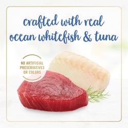 Elaborado con carne real de pescado blanco y atún