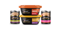 A group of containers of Pro Plan wet Dog food