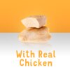 Hecho con carne real de pollo