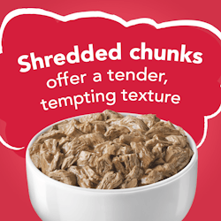 Shredded chunks offer a tender tempting texture
