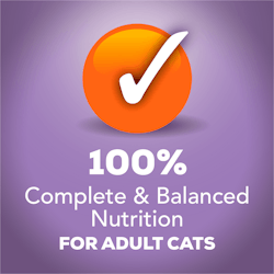 100% complete and balanced nutrition for cats