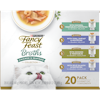 Paquete surtido de 20 unidades de alimento húmedo para gatos de la colección de caldos de mariscos Fancy Feast
