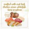 Crafted with real beef, chicken, salmon, ocean whitefish