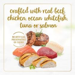 Crafted with real beef, chicken, salmon, ocean whitefish