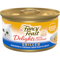 Alimento para gatos Fancy Feast Delicias con chédar sabor pescado blanco