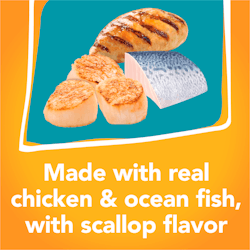 Made with real chicken and ocean fish with scallop flavor