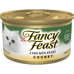 Alimento húmedo para gatos Purina Fancy Feast con trozos de carne de pollo