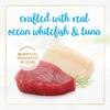 Elaborado con carne real de pescado blanco y atún