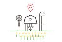 A drawing of a farm