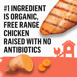 first ingredient is organic free range chicken raised with no antibiotics