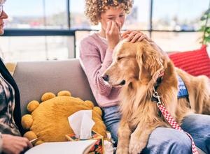 Girl and Golden Retriever 