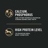 Calcium, phosphorus and other minerals maintain strong bones & teeth. High protein level to maintain ideal body condition. 