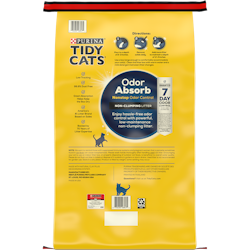 Tidy Cats Non-Clumping Odor Absorb Litter package back