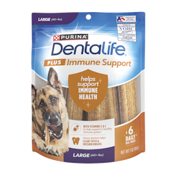 DentaLife Plus Immune Support Treats for Large Dogs package.